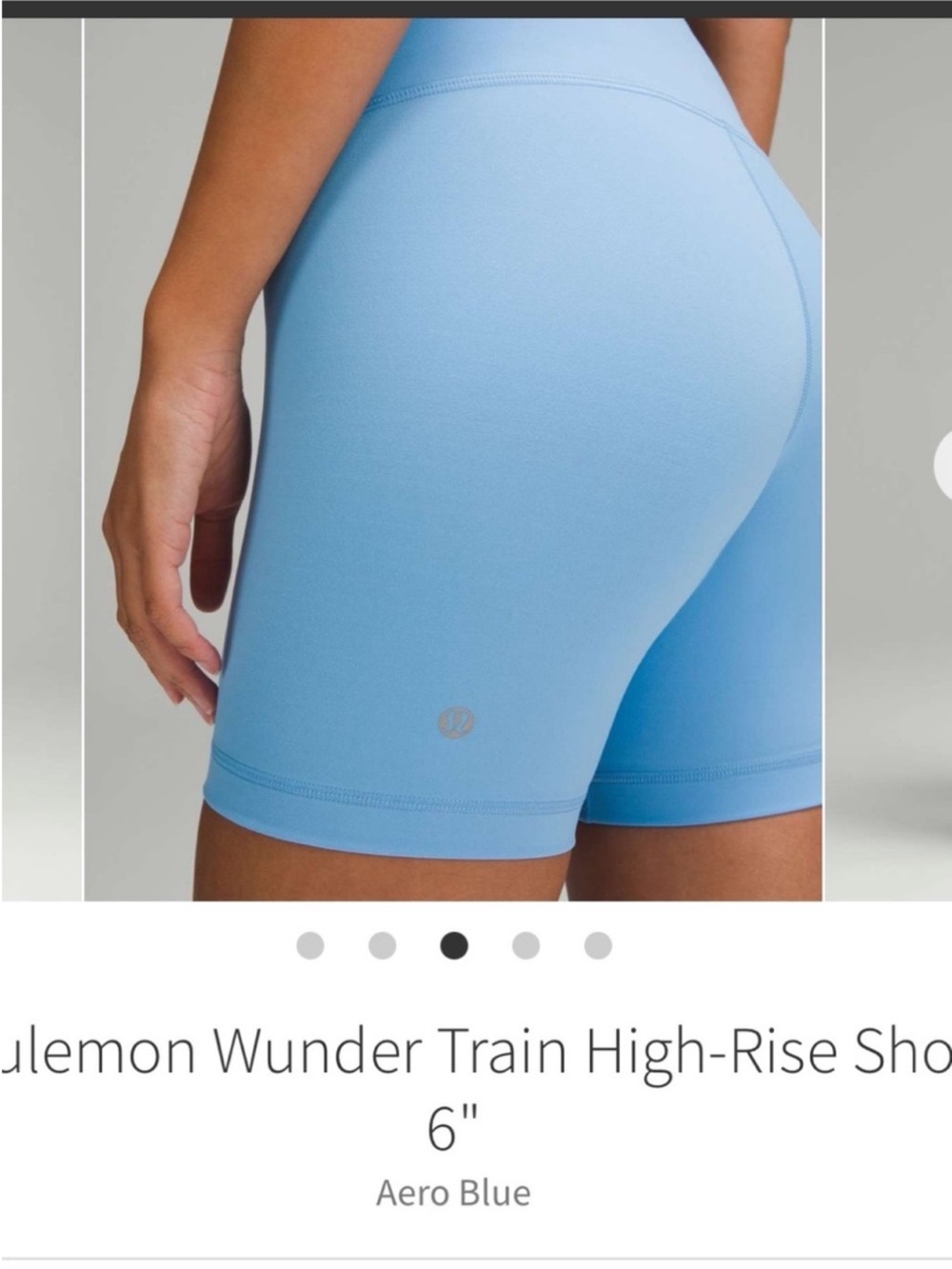 Lululemon Wunder Train High Rise Shorts 6" Aero Blue Sz 6